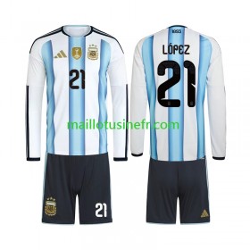 Maillot de Foot Argentine Jose Manuel Lopez 21 World Cup Domicile 2026 Manches Longues - Enfant